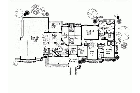 Floor Plan - Main Floor for Traditional House Plan #310-990 - 3 bed, 2.5 bath
