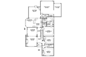 Floor Plan - Main Floor for Traditional House Plan #81-386 - 3 bed, 2 bath