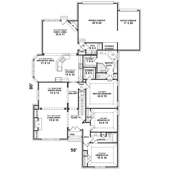 Traditional Floor Plan - Main Floor Plan #81-386