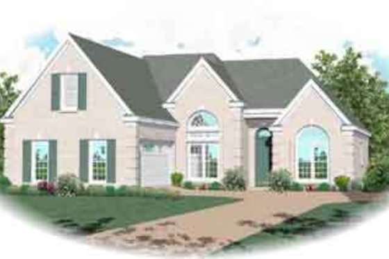 Exterior - Front Elevation for European House Plan #81-540 - 2 bed, 2 bath