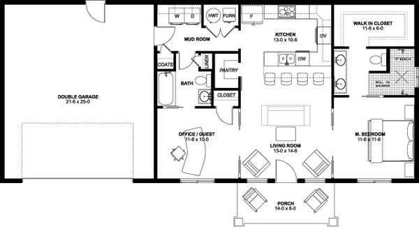 Farmhouse Floor Plan - Main Floor Plan #126-258