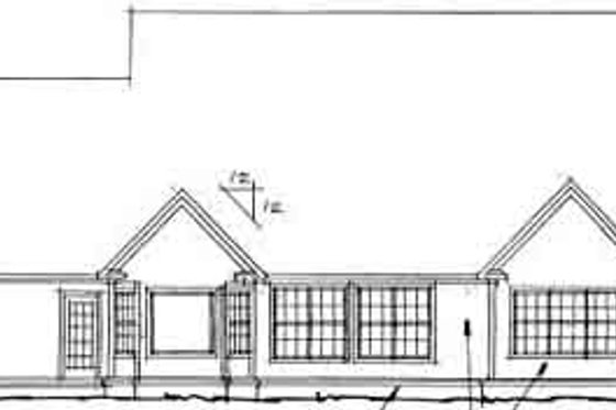 Exterior - Rear Elevation for Traditional House Plan #20-366 - 4 bed, 3.5 bath