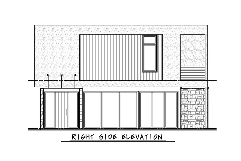 Home Plan - Exterior - Other Elevation 4 for Modern House Plan #20-2540 - 1 bed, 1.5 bath
