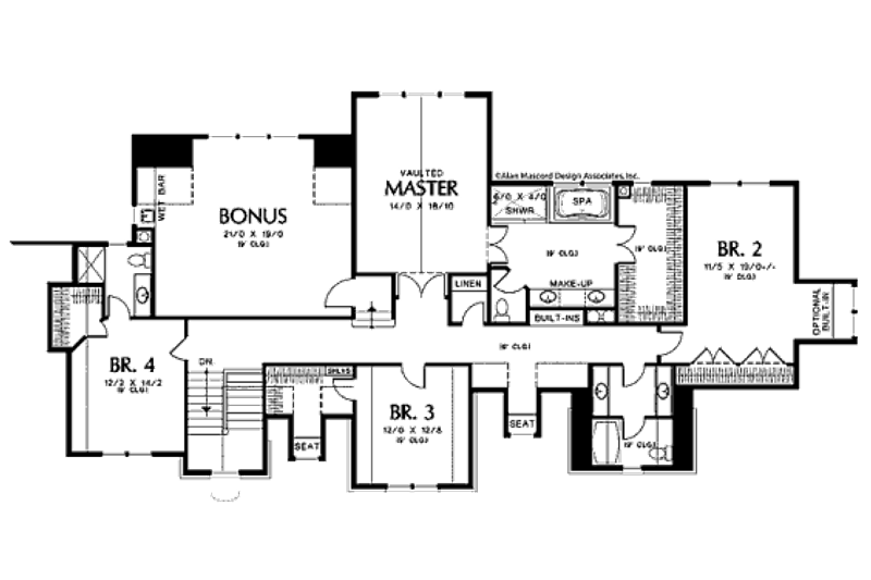 Home Plan - Floor Plan - Upper Floor for European House Plan #48-259 - 4 bed, 3.5 bath