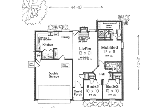 Floor Plan - Main Floor for Traditional House Plan #310-414 - 3 bed, 2 bath