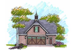 Cottage Exterior - Front Elevation Plan #70-972