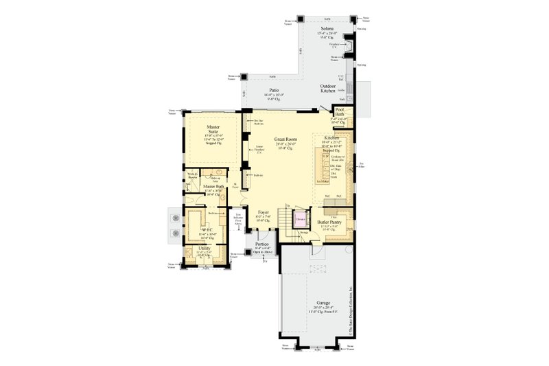 Architectural House Design - Floor Plan - Main Floor for Contemporary House Plan #930-515 - 4 bed, 4.5 bath