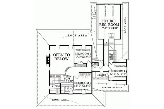 Floor Plan - Upper Floor for Country House Plan #137-199 - 4 bed, 3.5 bath