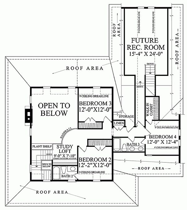 Country Floor Plan - Upper Floor Plan #137-199