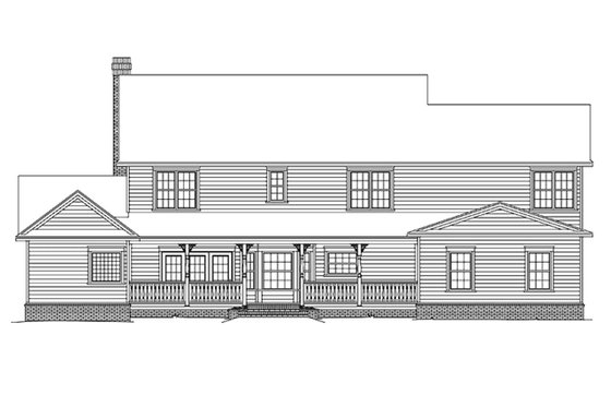 Exterior - Rear Elevation for Farmhouse House Plan #11-124 - 5 bed, 2.5 bath