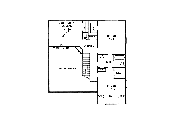 Dream House Plan - Country Floor Plan - Upper Floor Plan #14-209