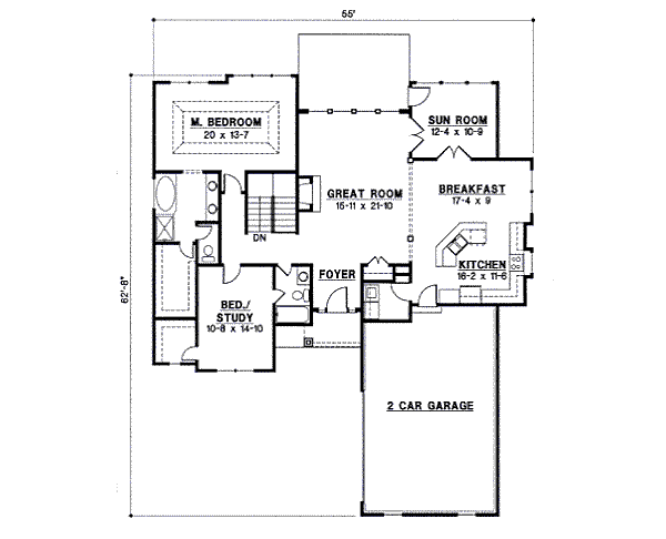 Traditional Floor Plan - Main Floor Plan #67-794