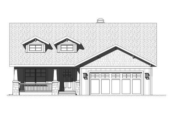 Exterior - Front Elevation 3 for Craftsman House Plan #901-122 - 3 bed, 2.5 bath