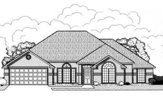 Exterior - Front Elevation for Traditional House Plan #65-165 - 4 bed, 3 bath