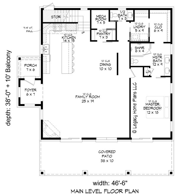 Country Floor Plan - Main Floor Plan #932-884