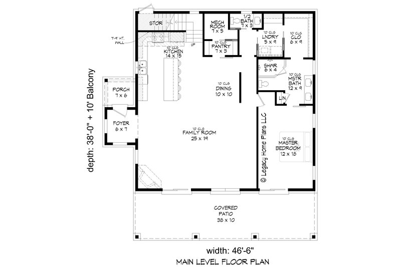 Dream House Plan - Floor Plan - Main Floor for Country House Plan #932-884 - 4 bed, 2.5 bath
