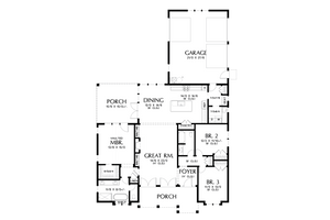 Floor Plan - Main Floor for Farmhouse House Plan #48-1042 - 3 bed, 2 bath