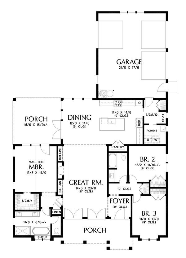 House Plan Design - Farmhouse Floor Plan - Main Floor Plan #48-1042