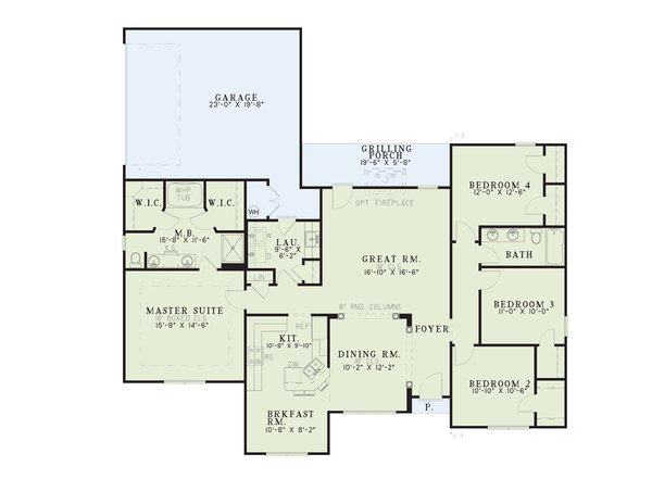 Home Plan - Traditional Floor Plan - Main Floor Plan #17-1110