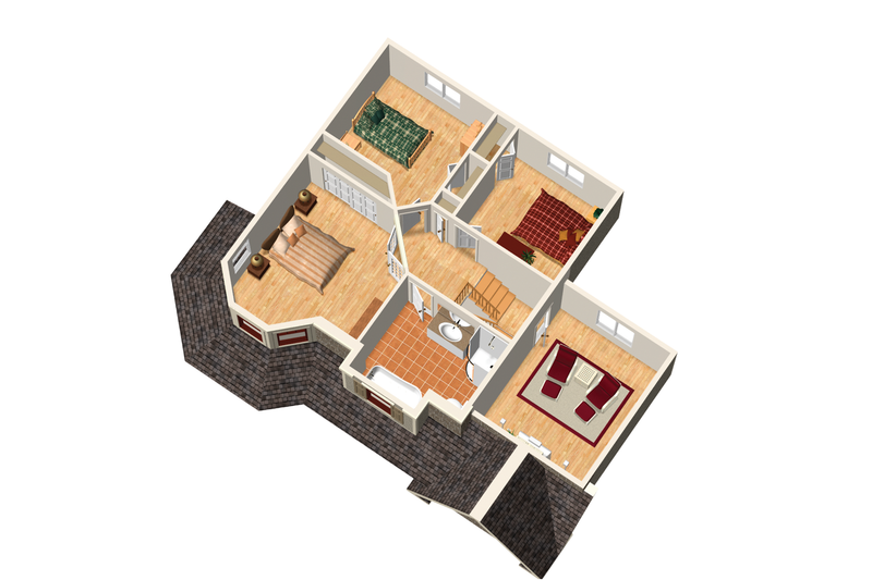 House Blueprint - Floor Plan - Upper Floor 1 for Victorian House Plan #25-4708 - 3 bed, 1 bath