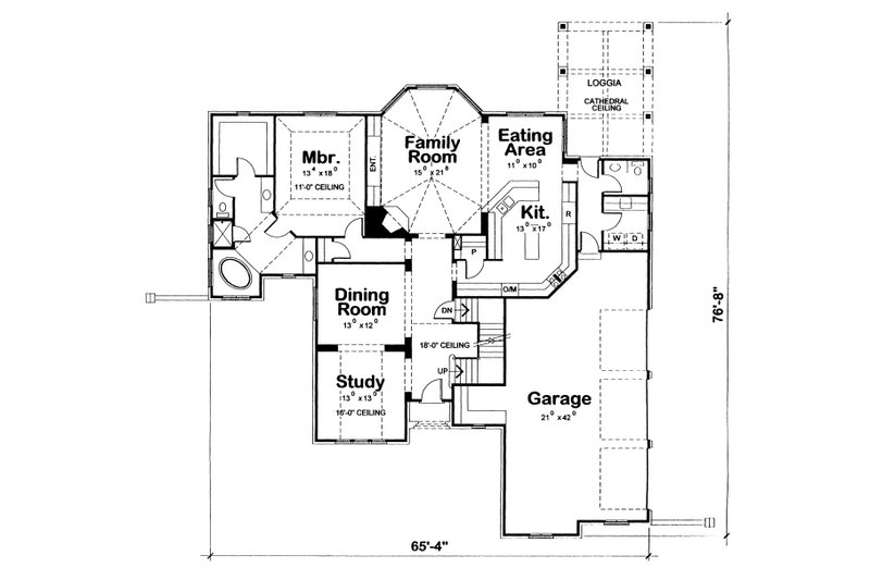 Dream House Plan - Floor Plan - Main Floor for European House Plan #20-2159 - 4 bed, 4 bath
