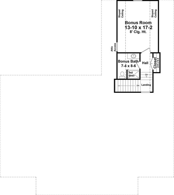 Farmhouse Floor Plan - Upper Floor Plan #21-487