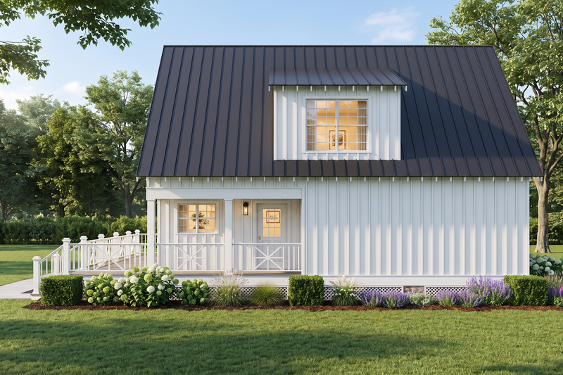 House Blueprint - Exterior - Rear Elevation for Farmhouse House Plan #923-511 - 2 bed, 2 bath