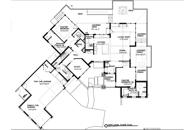 Home Plan - Floor Plan - Main Floor for Contemporary House Plan #895-27 - 4 bed, 3.5 bath