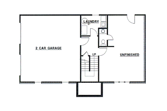Floor Plan - Lower Floor for European House Plan #67-630 - 3 bed, 2.5 bath