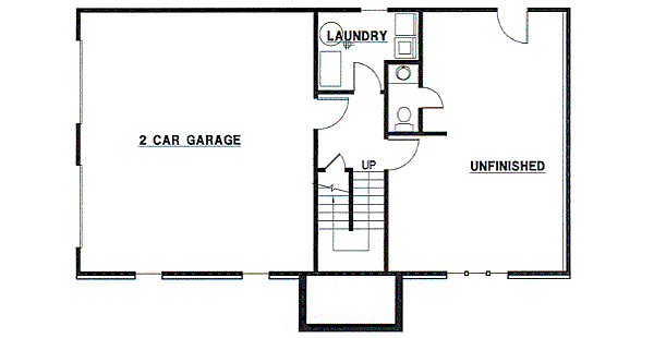 Floor Plan - Lower Floor for European House Plan #67-630 - 3 bed, 2.5 bath