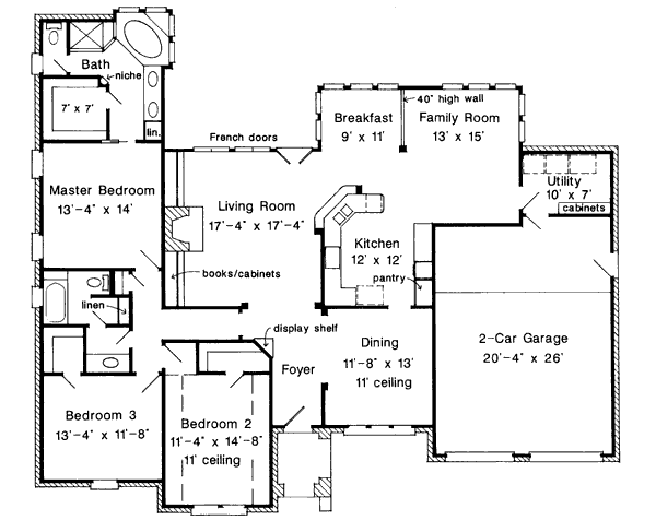 House Plan Design - European Floor Plan - Main Floor Plan #410-276
