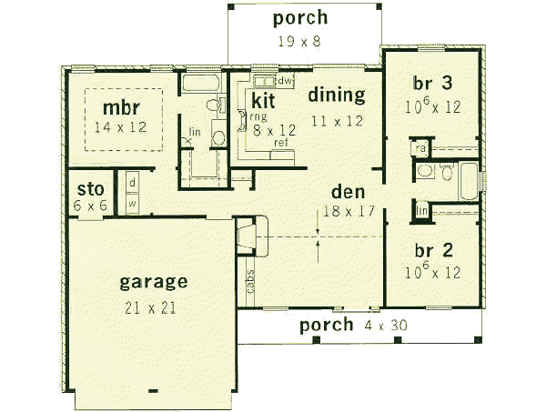 Traditional Floor Plan - Main Floor Plan #16-109
