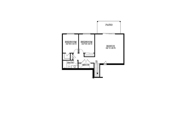 Architectural House Design - Floor Plan - Lower Floor for Craftsman House Plan #53-584 - 3 bed, 2.5 bath