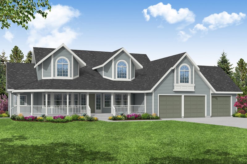 Architectural House Design - Country Exterior - Front Elevation Plan #124-397
