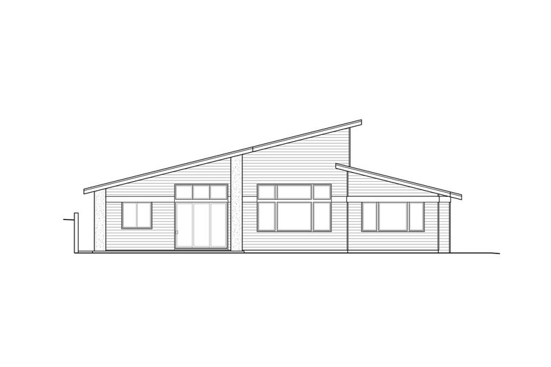 Home Plan - Exterior - Rear Elevation for Modern House Plan #124-1283 - 3 bed, 2.5 bath