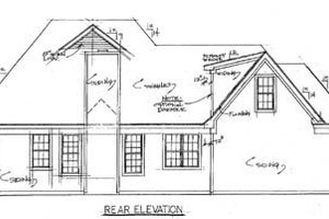 Exterior - Rear Elevation for Colonial House Plan #34-133 - 3 bed, 2 bath