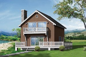 Cottage Exterior - Front Elevation Plan #57-551