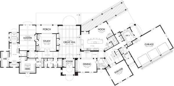 Architectural House Design - Mediterranean Floor Plan - Main Floor Plan #48-361