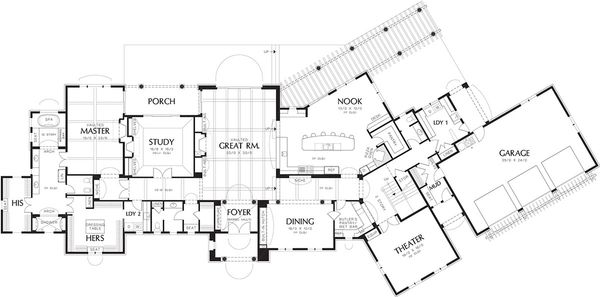 Mediterranean Floor Plan - Main Floor Plan #48-361