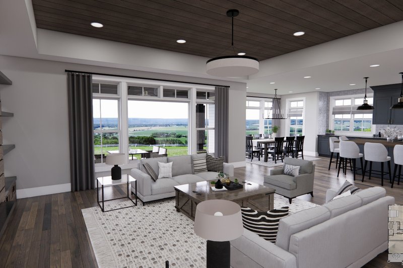 House Blueprint - Interior - Family Room for Farmhouse House Plan #51-1238 - 2 bed, 2.5 bath