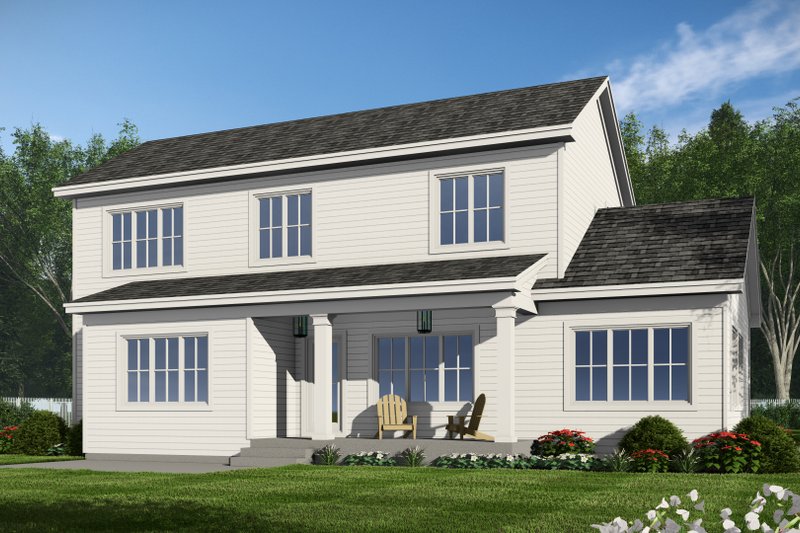 Dream House Plan - Exterior - Rear Elevation 1 for Farmhouse House Plan #51-1366 - 4 bed, 3.5 bath