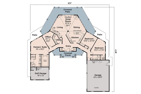 Ranch Floor Plan - Main Floor Plan #124-577