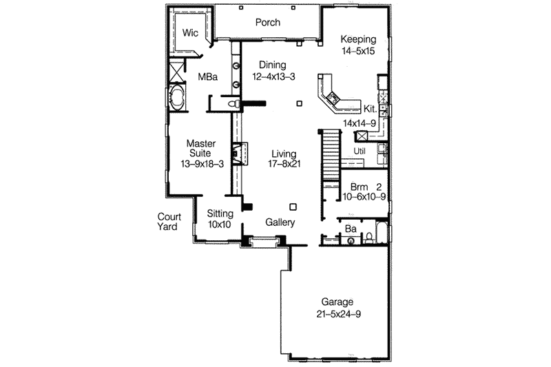 Home Plan - Floor Plan - Main Floor for European House Plan #15-271 - 4 bed, 3 bath