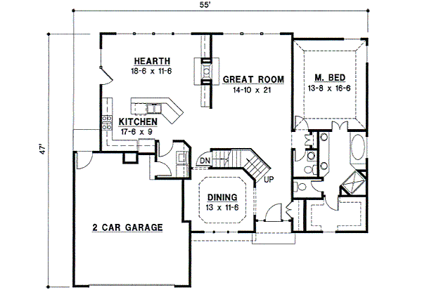 Traditional Floor Plan - Main Floor Plan #67-399