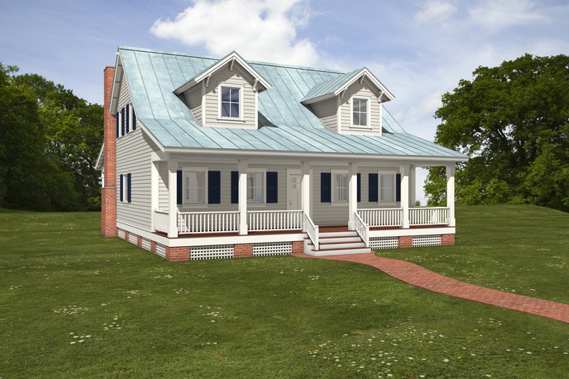 House Blueprint - Farmhouse Exterior - Front Elevation Plan #497-6