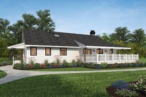 Exterior - Rear Elevation for Farmhouse House Plan #47-647 - 3 bed, 2 bath