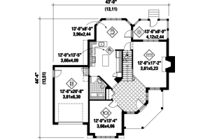 Floor Plan - Main Floor for Victorian House Plan #25-4763 - 3 bed, 1.5 bath