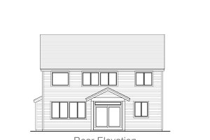 Exterior - Rear Elevation for Craftsman House Plan #53-453 - 3 bed, 2.5 bath