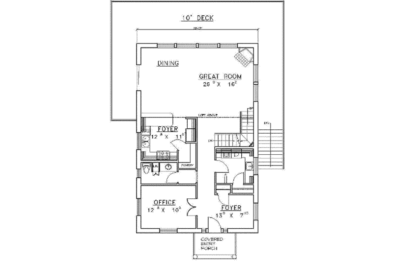 Dream House Plan - Floor Plan - Main Floor for Modern House Plan #117-267 - 3 bed, 2.5 bath