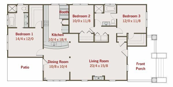 Craftsman Floor Plan - Main Floor Plan #461-20